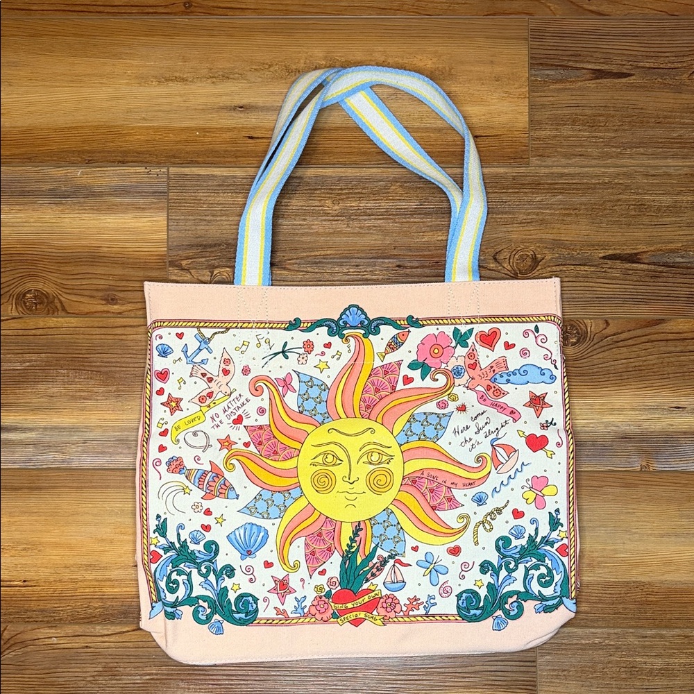 Brighton Sunburst Canvas Tote Bag - Pink
